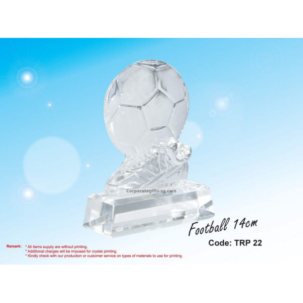 TRP 22 Football 14cm Crystal Trophy